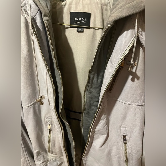 Men’s Lamarque Hooded Genuine Leather Jacket - Picture 6 of 10